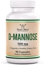 DOUBLE WOOD D-MANNOSE 500MG CAPSULES 90CT UTI BLADDER HEALTH, VEGAN, NON-GMO, GLUTEN-FREE