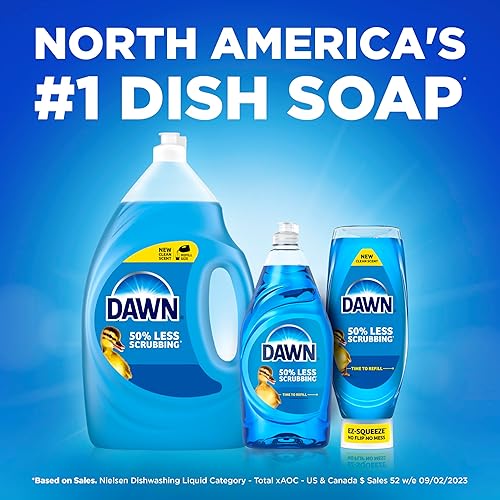 DAWN ULTRA EZ-SQUEEZE DISH SOAP, ORIGINAL, GREASE REMOVAL, 6-PACK UPSIDE DOWN 22OZ BOTTLES