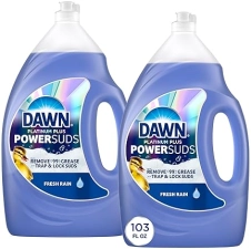DAWN PLATINUM PLUS POWERSUDS DISH SOAP, FRESH RAIN SCENT, 51.5 FL OZ, 2-PACK DISHWASHING LIQUID