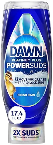 DAWN PLATINUM PLUS POWERSUDS LIQUID DISH SOAP, 17.4 OZ EZ-SQUEEZE BOTTLE, POWERFUL GREASE REMOVAL