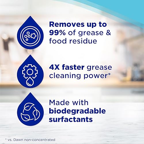 DAWN PLATINUM DISH SOAP, FRESH RAIN SCENT, 24OZ BOTTLES, PACK OF 3 POWERFUL DISHWASHING LIQUID