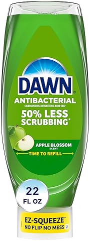 DAWN ANTIBACTERIAL DISH SOAP APPLE BLOSSOM SCENT, 22 FL OZ 50 LESS SCRUBBING CLEANER