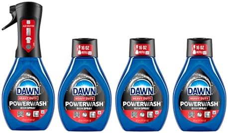 DAWN POWERWASH HEAVY DUTY DISH SPRAY STARTER KIT WITH 3 REFILLS, ALL-PURPOSE CLEANER, 64OZ