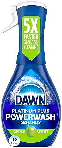 DAWN PLATINUM POWERWASH DISH SPRAY, APPLE SCENT DISH SOAP, 16OZ BOTTLE POWERFUL GREASE CLEANER