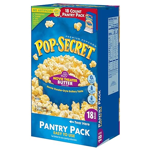 POP SECRET MOVIE THEATER BUTTER MICROWAVE POPCORN, 36 BAGS 3 OZ , 2 BOXES, BULK SNACK PACK