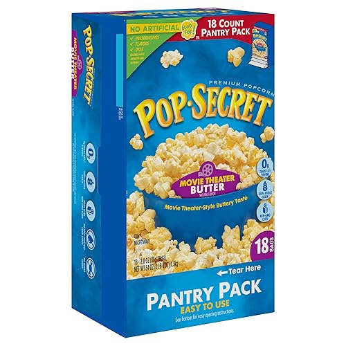 POP SECRET MOVIE THEATER BUTTER MICROWAVE POPCORN, 36 BAGS 3 OZ , 2 BOXES, BULK SNACK PACK