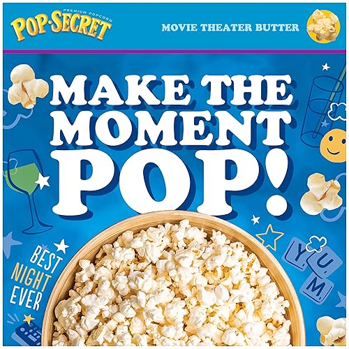 POP SECRET MOVIE THEATER BUTTER MICROWAVE POPCORN, 3.2OZ SHARING BAGS, 6 COUNT BOX