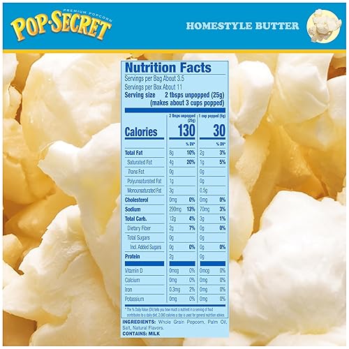 POP SECRET HOMESTYLE BUTTER MICROWAVE POPCORN, 3.2 OZ SHARING BAGS, 3 COUNT PACK