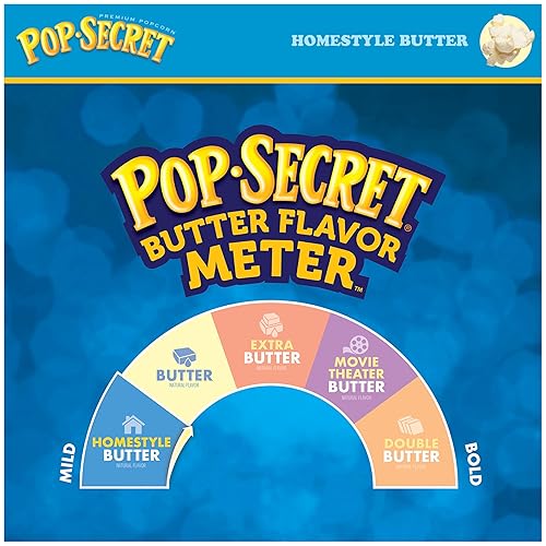 POP SECRET HOMESTYLE BUTTER MICROWAVE POPCORN, 3.2 OZ SHARING BAGS, 3 COUNT PACK