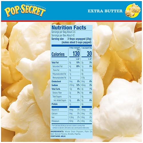 POP SECRET EXTRA BUTTER MICROWAVE POPCORN, 3.2 OZ BAGS, 12 COUNT BUTTERY SNACK FOR MOVIE NIGHTS