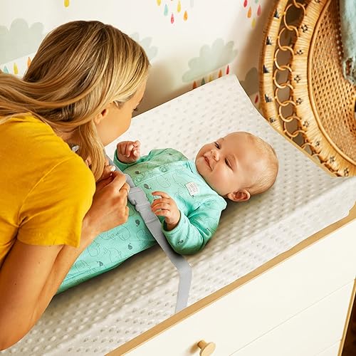 MUNCHKIN DIAPER CHANGING PAD COVERS 2-PACK, BLUE WHITE, FITS STANDARD CONTOURED PADS