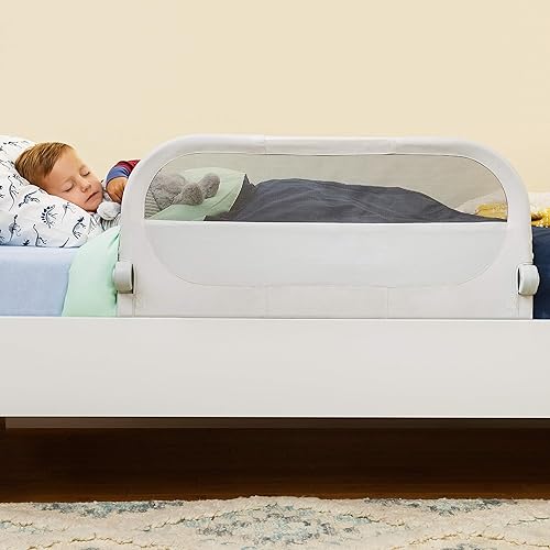 MUNCHKIN SLEEP TODDLER BED RAIL GUARD, FITS TWIN, FULL QUEEN MATTRESSES, GREY SAFETY RAIL