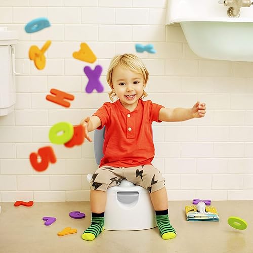 MUNCHKIN ARM HAMMER 3-IN-1 POTTY SEAT POTTY CHAIR, TRAINER RING STEP STOOL, GREY