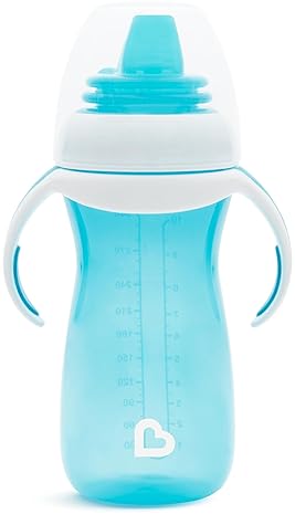 MUNCHKIN GENTLE TRANSITION SIPPY CUPS, BLUE, 4OZ 10OZ TRAINER HANDLES, 2-PACK SET