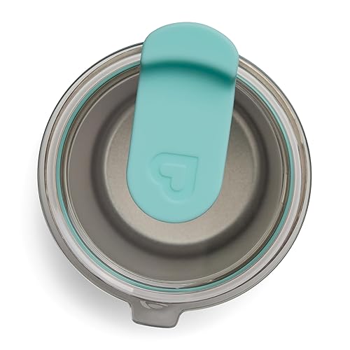 MUNCHKIN STEEL MY HEART 2-IN-1 STAINLESS STEEL TODDLER SIPPY CUP, SPILL-PROOF STRAW, 8OZ, TEAL BLUE