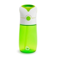 MUNCHKIN FLIP AND GO TRITAN STRAW CUP FOR KIDS, 12OZ SPILL-PROOF WATER BOTTLE, GREEN