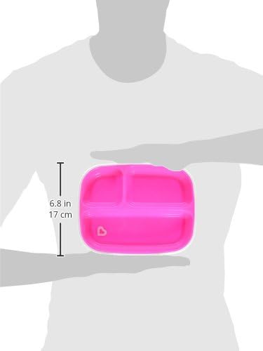 MUNCHKIN SPLASH 4-PIECE TODDLER DIVIDED PLATE BOWL SET, PINK PURPLE, KIDS DINING SET