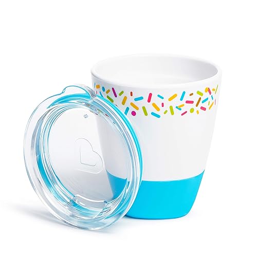 MUNCHKIN SPLASH TODDLER FEEDING SET DIVIDED PLATE, BOWL OPEN CUP, BLUE SPRINKLES, BPA-FREE