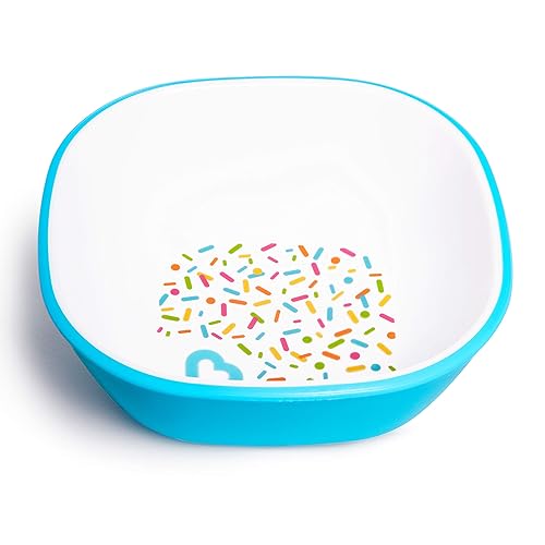 MUNCHKIN SPLASH TODDLER FEEDING SET DIVIDED PLATE, BOWL OPEN CUP, BLUE SPRINKLES, BPA-FREE