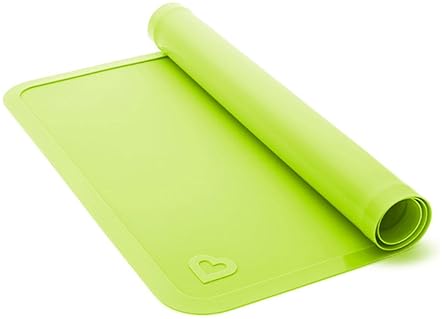 MUNCHKIN SPOTLESS SILICONE PLACEMATS FOR KIDS, NON-SLIP, EASY CLEAN, 2 PACK, BLUE GREEN