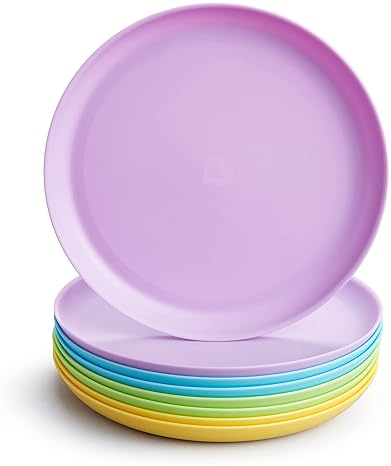 MUNCHKIN MULTI BABY TODDLER PLATES, SET OF 8 DURABLE, BPA-FREE, DISHWASHER SAFE KIDS PLATES