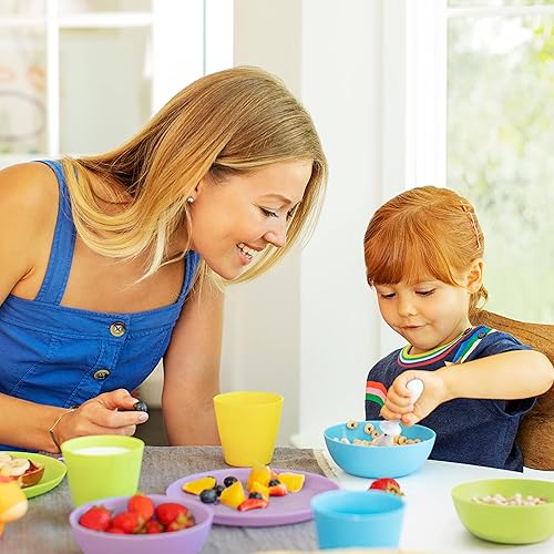 MUNCHKIN MULTI BABY TODDLER PLATES, SET OF 8 DURABLE, BPA-FREE, DISHWASHER SAFE KIDS PLATES