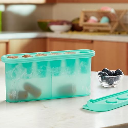 MUNCHKIN SILICONE BABY FOOD FEEDERS FREEZER TRAY SET FOR FRESH FRUIT, BLUE MINT
