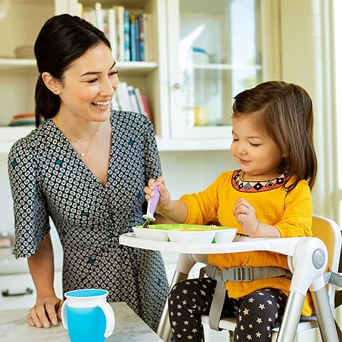 MUNCHKIN RAISE TODDLER FORK AND SPOON SET, BPA FREE, KEEPS TIPS OFF TABLE, 6 PACK, PURPLE