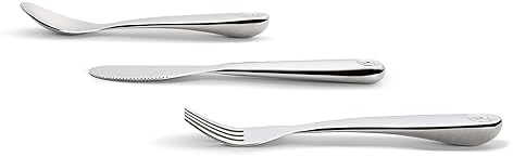 MUNCHKIN POLISH TODDLER UTENSILS SET, STAINLESS STEEL FORK, KNIFE SPOON, 3-PIECE SET