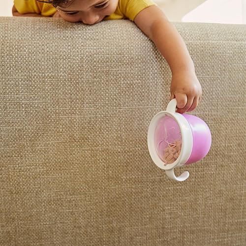 MUNCHKIN SNACK CATCHER TODDLER SNACK CUPS, NO SPILL, 2-PACK, PINK PURPLE CONTAINERS