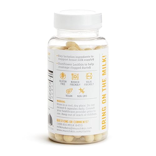 MUNCHKIN MILKMAKERS DAILY BOOST 2-IN-1 LACTATION SUPPLEMENT, FENUGREEK FREE, 60 CAPSULES