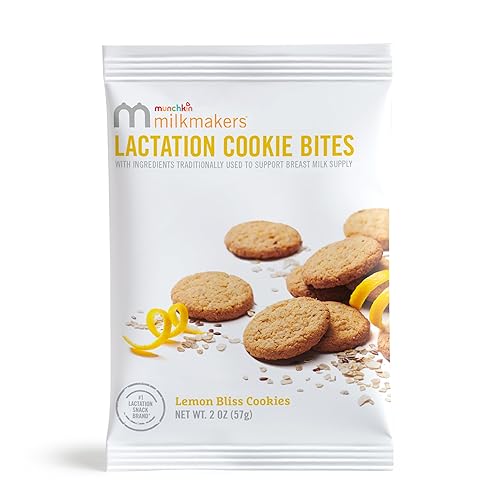MUNCHKIN MILKMAKERS LACTATION COOKIE BITES, LEMON BLISS FLAVOR, 10 COUNT BREASTFEEDING SNACK