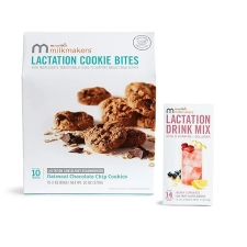 MUNCHKIN MILKMAKERS LACTATION COOKIE BITES OATMEAL CHOCOLATE CHIP DRINK MIX, 24 CT COMBO