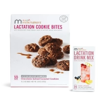 MUNCHKIN MILKMAKERS LACTATION COOKIE BITES CHOCOLATE CARAMEL 10PK DRINK MIX BERRY LEMONADE 14PK
