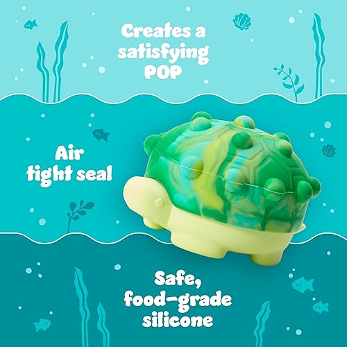MUNCHKIN POP SQUISH MOLD-FREE BATH TOYS FOR BABIES TODDLERS SENSORY TURTLE PUFFERFISH SET