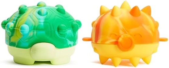 MUNCHKIN POP SQUISH MOLD-FREE BATH TOYS FOR BABIES TODDLERS SENSORY TURTLE PUFFERFISH SET