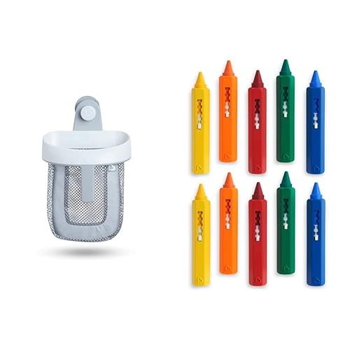 MUNCHKIN DRAW BATH TOY SCOOP WITH 10 BATH CRAYONS KIDS BATH TOY ORGANIZER CRAYON SET