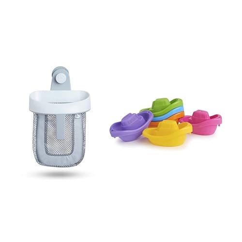 MUNCHKIN BATH TOY SCOOP 6-PACK LITTLE BOAT TRAIN SET BABY BATH TOYS ORGANIZER BOATS