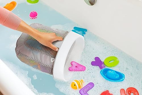 MUNCHKIN BATH TOY SCOOP WITH 8 WILD ANIMAL SQUIRTS BABY BATH TOYS ORGANIZER SET