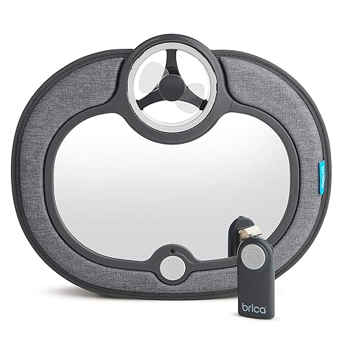 MUNCHKIN BRICA BREEZE BABY IN-SIGHT FAN CAR MIRROR, REAR-FACING, COOLING, GREY SAFE TRAVEL