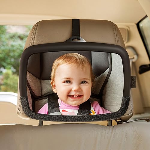 MUNCHKIN BRICA MAGNETIC SUN SHADE 360 PIVOT WIDE-ANGLE BABY CAR MIRROR, ADJUSTABLE FIT