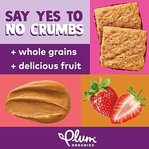 PLUM ORGANICS JAMMY SAMMY PEANUT BUTTER STRAWBERRY SNACK BARS, 1.02OZ, 30 PACK, ORGANIC TODDLER SNAC