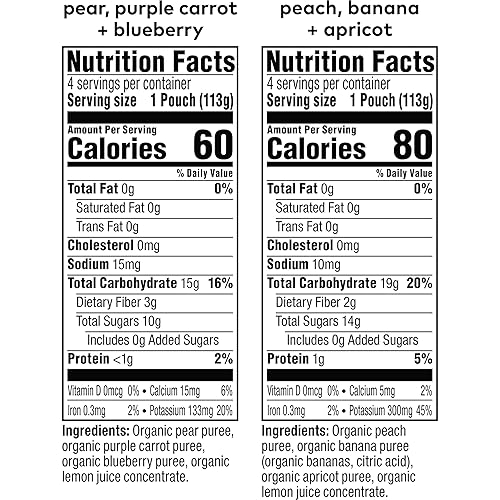 PLUM ORGANICS BABY FOOD POUCHES VARIETY PACK, 6 MONTHS, FRUIT VEGGIE, 4OZ, 8 PACK, ORGANIC
