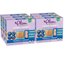PLUM ORGANICS JAMMY SAMMY BLUEBERRY OATMEAL SNACK BARS, ORGANIC TODDLER SNACK, 1.02OZ, 30 PACK