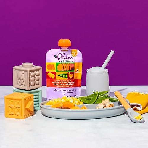 PLUM ORGANICS STAGE 3 BABY FOOD POUCHES, CARROT SPINACH TURKEY, 4OZ, 12 PACK, ORGANIC PUREE