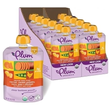 PLUM ORGANICS STAGE 3 ORGANIC BABY FOOD POUCH, CARROT SWEET POTATO CHICKEN, 4OZ, 12 PACK