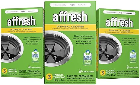 AFFRESH GARBAGE DISPOSAL CLEANER TABLETS, ODOR REMOVER, 9 COUNT PER PACK, 3 PACK 27 TABLETS