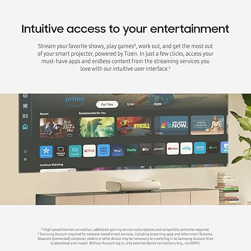 SAMSUNG 120 LPU7D 4K ULTRA SHORT THROW LASER PROJECTOR, SMART TV, GAMING HUB, 2024 MODEL
