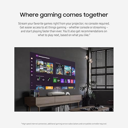 SAMSUNG 120 LPU7D 4K ULTRA SHORT THROW LASER PROJECTOR, SMART TV, GAMING HUB, 2024 MODEL