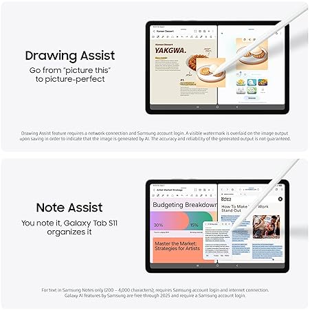 SAMSUNG GALAXY TAB S11 256GB WIFI TABLET, LARGE DISPLAY, S PEN, LONG BATTERY, AI ASSIST, GRAY US